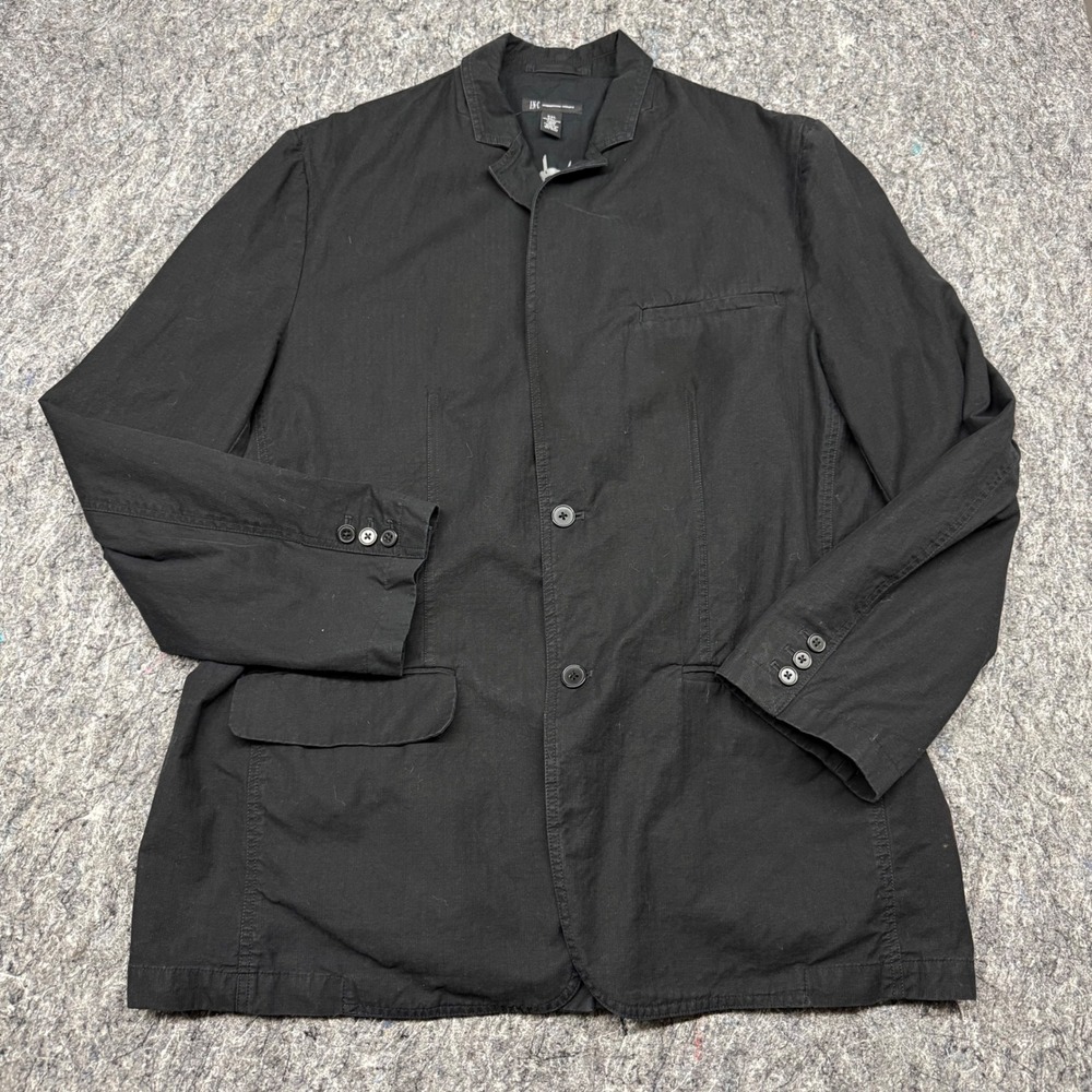 INC International Concepts Mens XXL Black Cotton Casual Blazer Jacket 2 Button